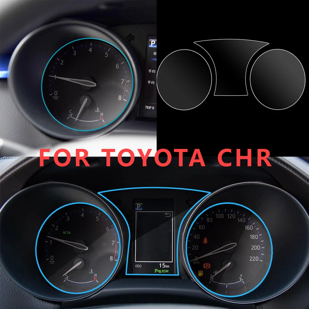 자동차 계기판 스크린 보호대 필름, 도요타 C-HR CHR 2019 2020 2021 2022 + 자동차 인테리어 대시보드 TPU, 3 개 