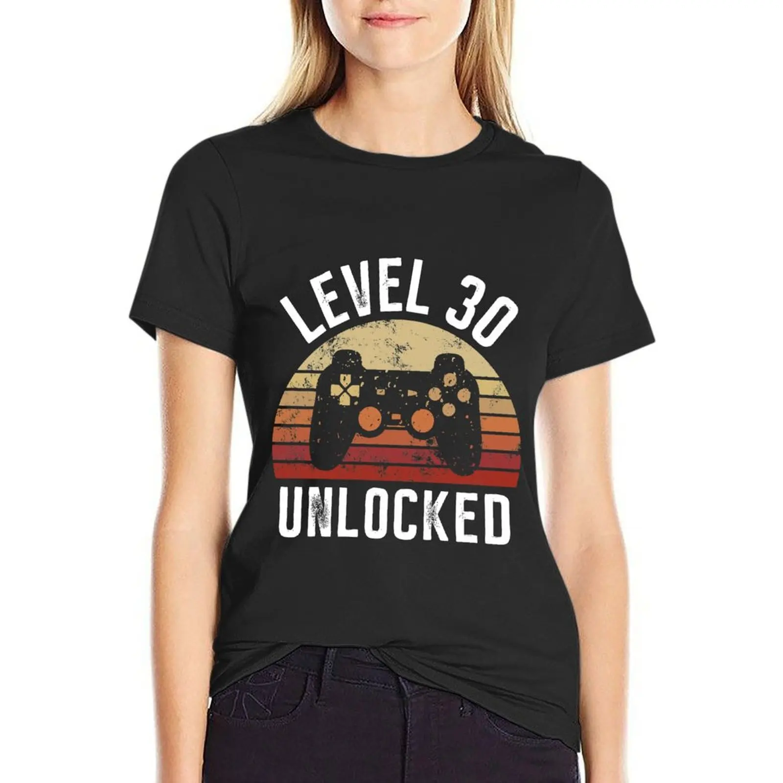 

Level 30 Unlocked Shirt Video Gamer 30th Birthday Gifts Tee T-shirt summer top Aesthetic clothing funny Women clothing