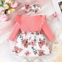 Dress For Kids 3 Months - 3 Years old Birthday Korean Style Long Sleeve Cute Floral Princess Formal Dresses Ootd For Baby Girl 5