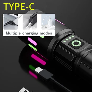 S615 Powerful LED Flashlight Rechargeable Zoomable Tactical LED Flashlight Super Bright Torch Lantern for Outdoor Camping Hiking 5