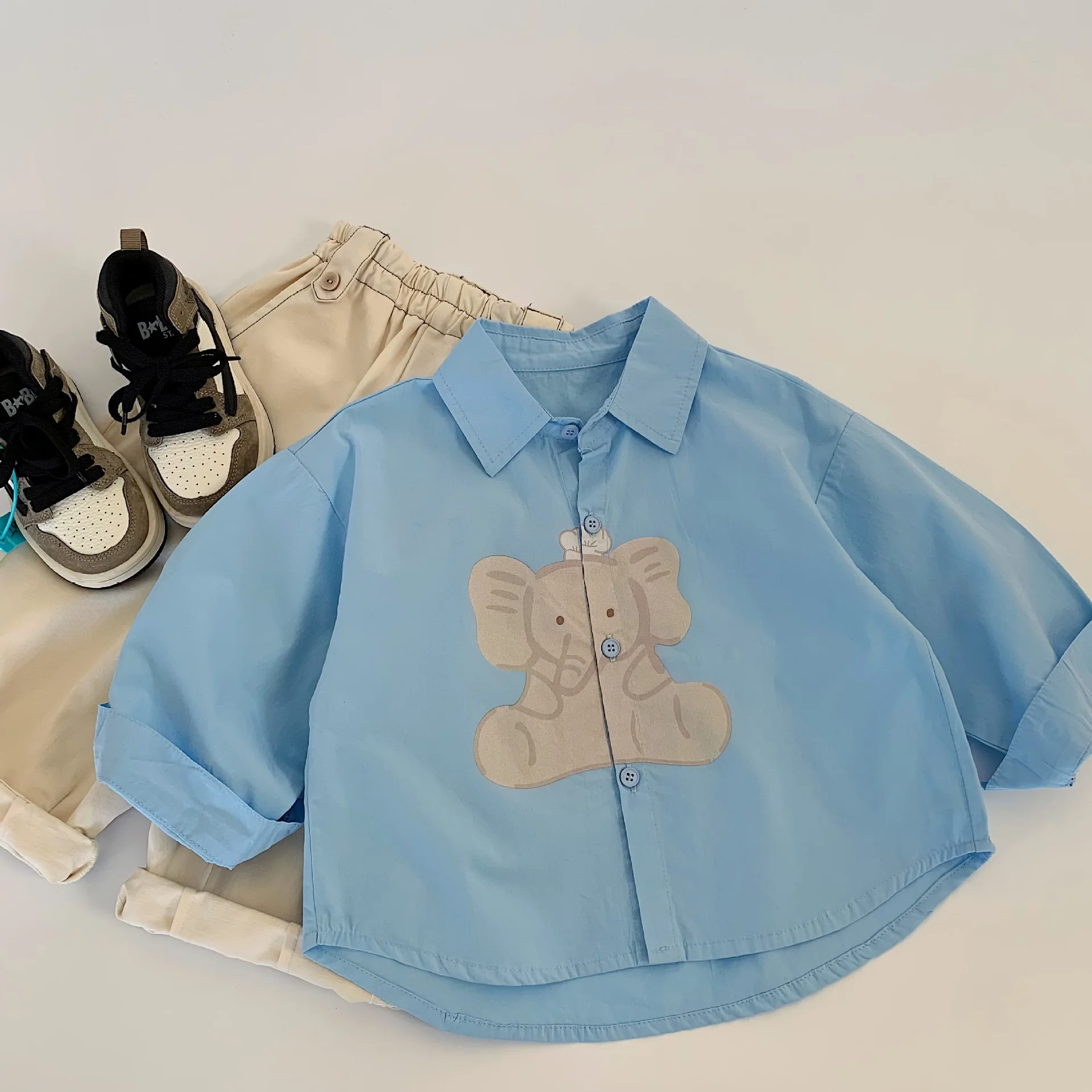 Children Clothes Kids Casual Shirt Spring Cute Cartoon Printed Cardigan Coat Boys and Girls New Simple Kids Shirt Trend
