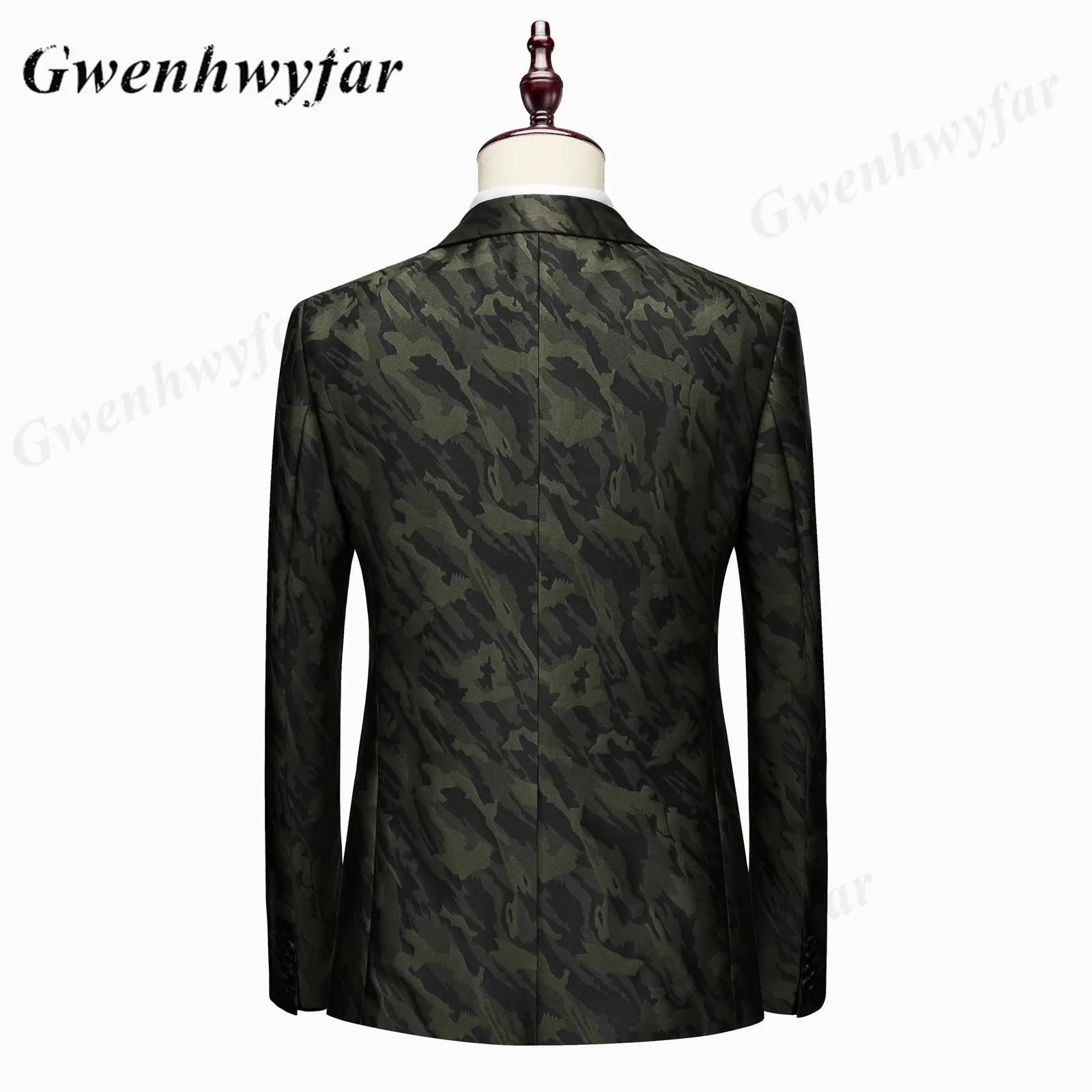 Nina Store Notch Lapel Men Suits Army Green Camouflage Patterns Male Party Tuxedo Casual Prom Wear Costume Homme 3 Pieces