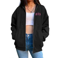 2025 New Trend Women's Long Sleeved Jackets High Quality Brooklyn Printed Zipper Hoodies Autumn Ladies Urban Casual Fashion Tops 2