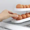 1Pc Automatic Scrolling Egg Rack Holder Storage Box Egg Basket Container Organizer Rolldown Refrigerator Egg Dispenser for Kitch 5