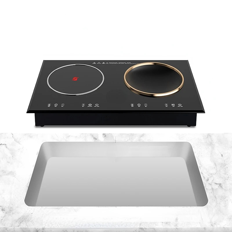 

Embedded Induction Cooker Double Burner Household Concave Double-Head Stove Embedded Electric Ceramic Stove High Power 3500W
