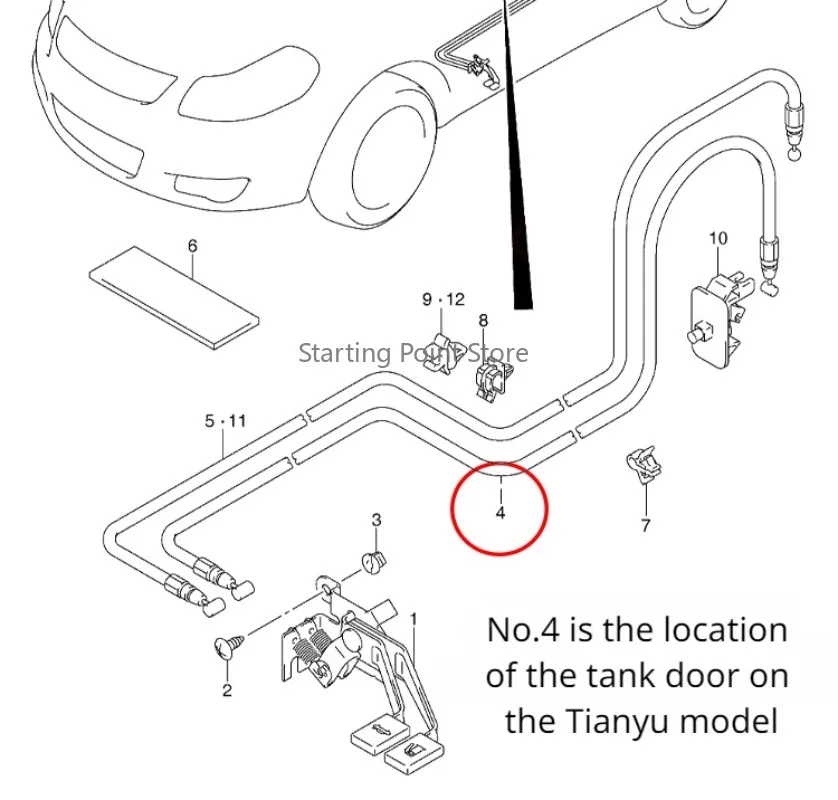 Suitable Suzuki Antelope Tianyu SX4 Swift New Alto Auto Parts Fuel Tank Door Cable Link Fuel Cover Opening Cable