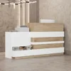 FAMAPY Reception Desk with Drawer & Cabinet, Counter with Keyboard Tray, Reception Desks 1