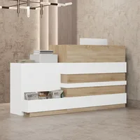 FAMAPY Reception Desk with Drawer & Cabinet, Counter with Keyboard Tray, Reception Desks 1
