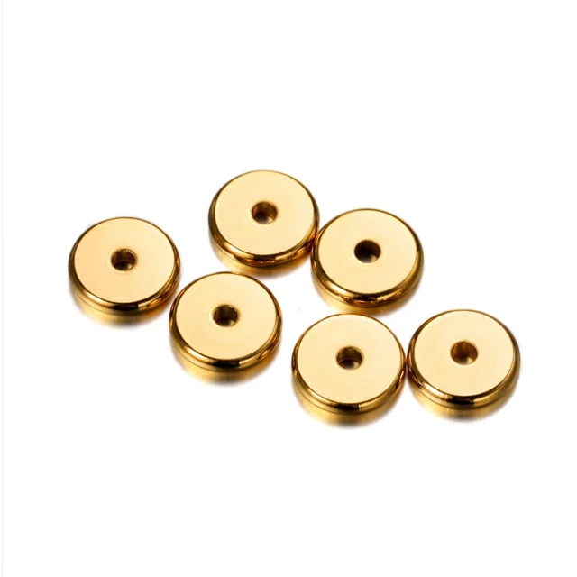 20 Pz/lotto 3-10 millimetri In Acciaio Inox Fascino Del Distanziatore Perline Piatto Rotondo Allentato Grande Foro Perline Per Gioielli FAI DA TE Che Fanno Forniture Accessori 4