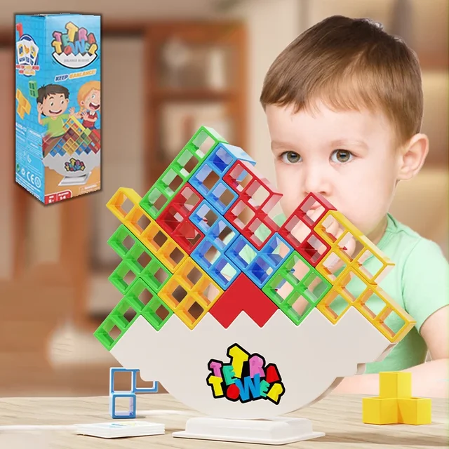 48PCS Tetra Tower Fun Balance Stacking Building Blocks Board Game for