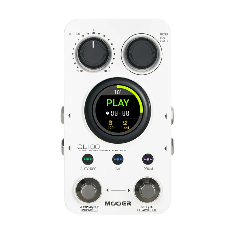 Mooer GL100 Electric Guitar Monoblock Effects Dual Stomp Nails Stereo Phrase Loop Auto-Record with 100 Memory Positions Custom
