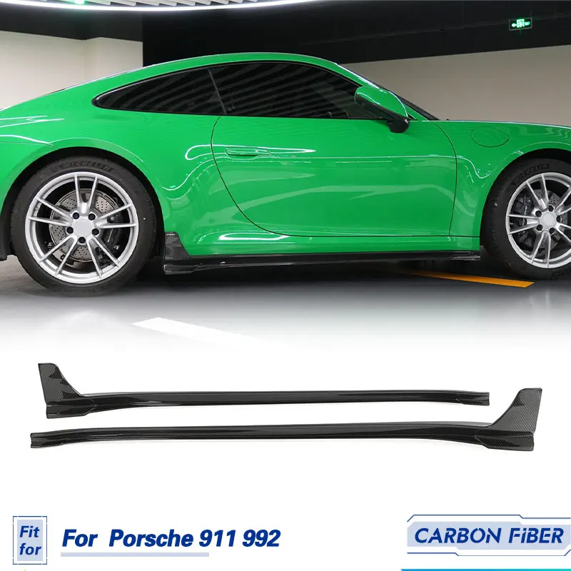 

Car Side Skirts Extensions Carbon Fiber For Porsche 911 992 Carrera T Coupe 2019-2023 Racing Side Door Bumper Apron Lip Bodykit