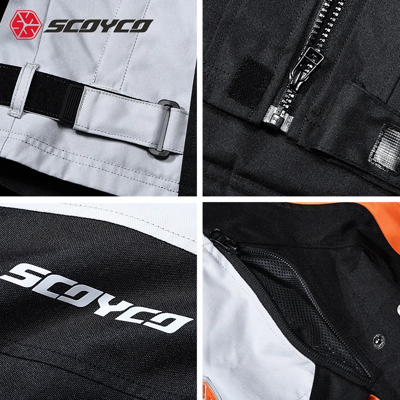 SCOYCO Autumn Winter Cycling Clothing Anti-fall Breathable Men Detachable Liner Protection Waterproof Motorcycle Rid