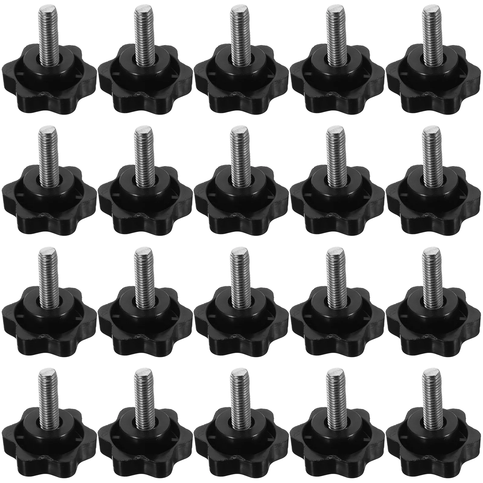 

20pcs Stainless Steel Screws Plastic Handle Screw Plum Blossom Knob Hand Screws