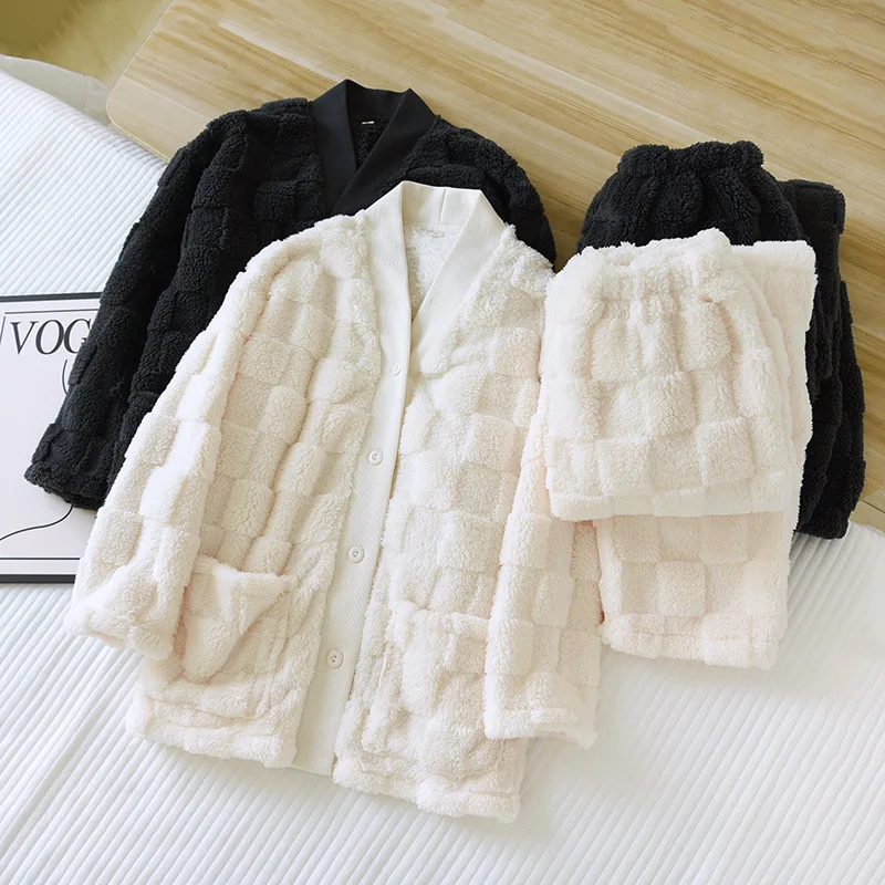 

Couple Sleepwear Flannel Pajamas For Women Nightwear Lingerie 2023 New Thickened Warmth Pijamas For Women’s Underwear