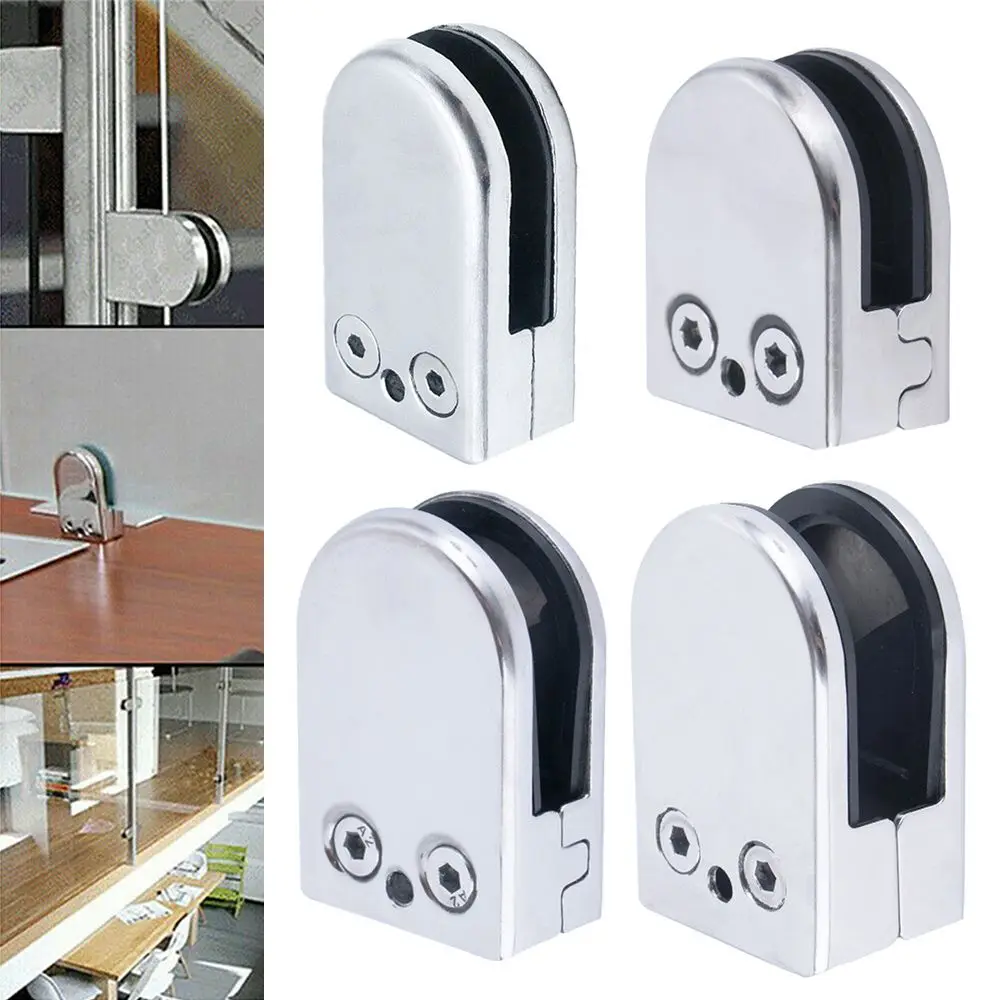 Description Picture 2 of itemHome Stainless Steel Floor Mount Posts Connector Glass Clip Glass Clamp Support Bracket Furniture Supplies