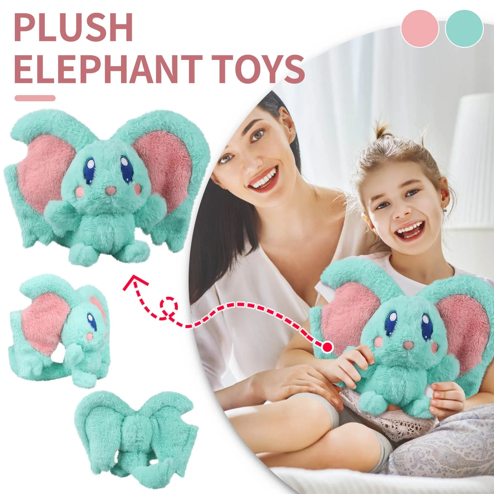 Cute Elephants Plush Doll Toy Gift Cartoon Style Children's Rag Doll Children's Day Christmas Halloween Gifts for Boys & Girls