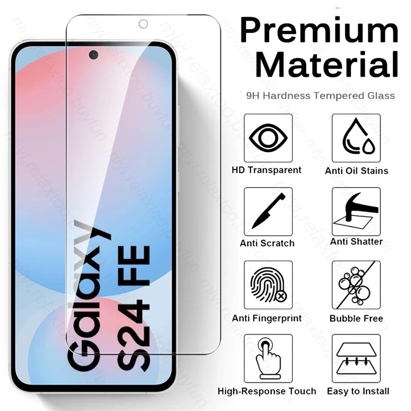 for Samsung Galaxy S24 FE 5G Case 5Pcs Protective Glass Sumsung Sansung S24FE S 24 FE 24FE Tempered Glass Screen Protector Cover 2