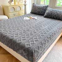 Drap-housse en polaire Tafu de couleur unie, housse de protection pour matelas domestique, antidérapant, une pièce, sans taie d'oreiller, nouvelle collection 2025 6