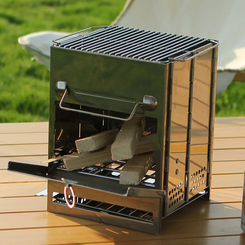Stove Table Portable Camping Wood Stove Cooking Outdoor Firewood Mini Wood  Burning Backpacking Stove - Fire Pits - AliExpress