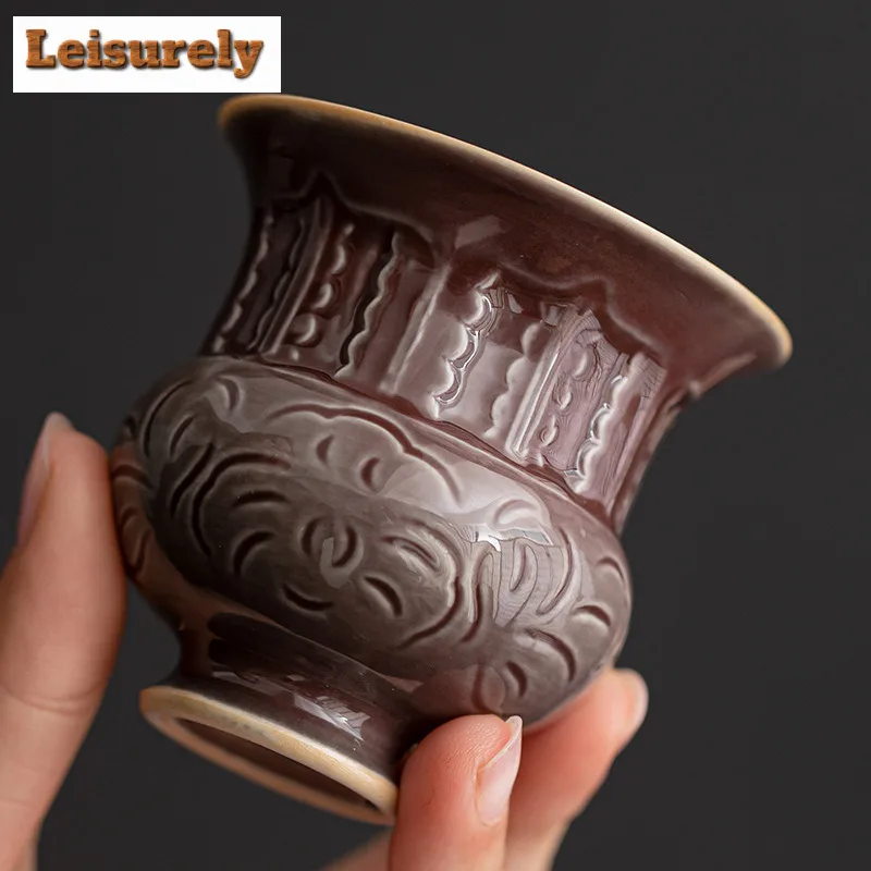 Embossed Ceramic Small Incense Holder Water Fountain Decoration Incense Burners Consecrate Censer Teaset Accessories Ornaments