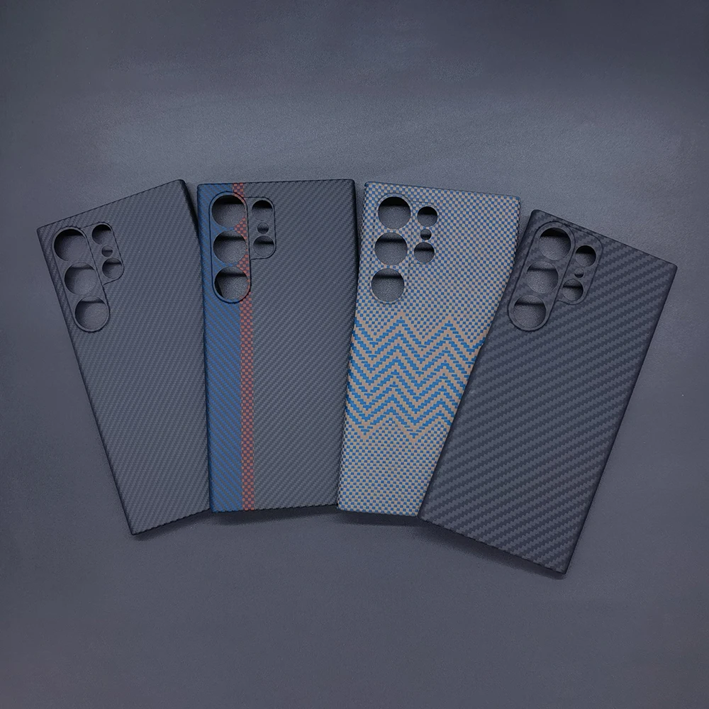 kevlar Real Carbon Fiber Phone Case For Samsung Galaxy S24  23 Ultra Plus  Aramid commercial S22 Ultra-thin Shockproof Cover