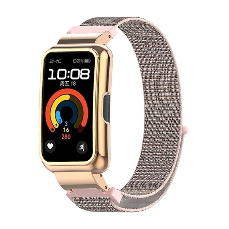 

Nylon Bracelet for Huawei Band 9 Smart Band for huawei band 8 Strap Case Protector for huaweiband 9 Metal Protective Shell Cover