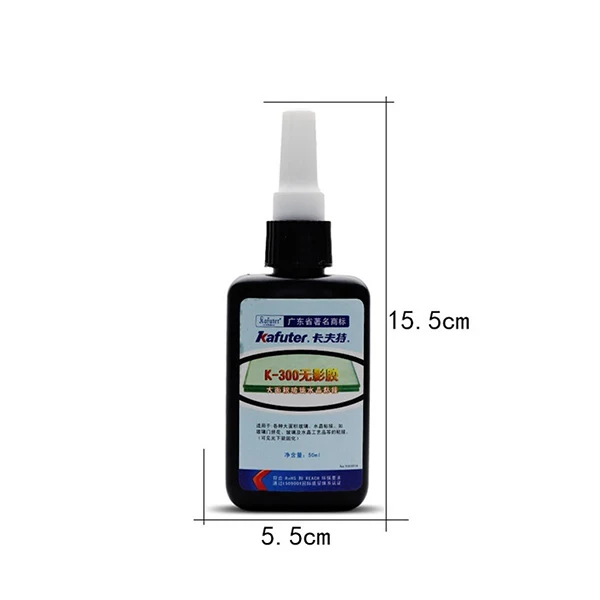 Extra Strong Glue 50ML K-300 UV Super Glue Curing Adhesive Transparent Crystal Glass Bonding Repair Liquid Glue School Supplies 5