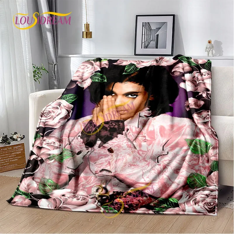 American all-round singer Prince Rogers Nelson printed DIY lightweight home thin sofa cover home office casual thermal blanket 3