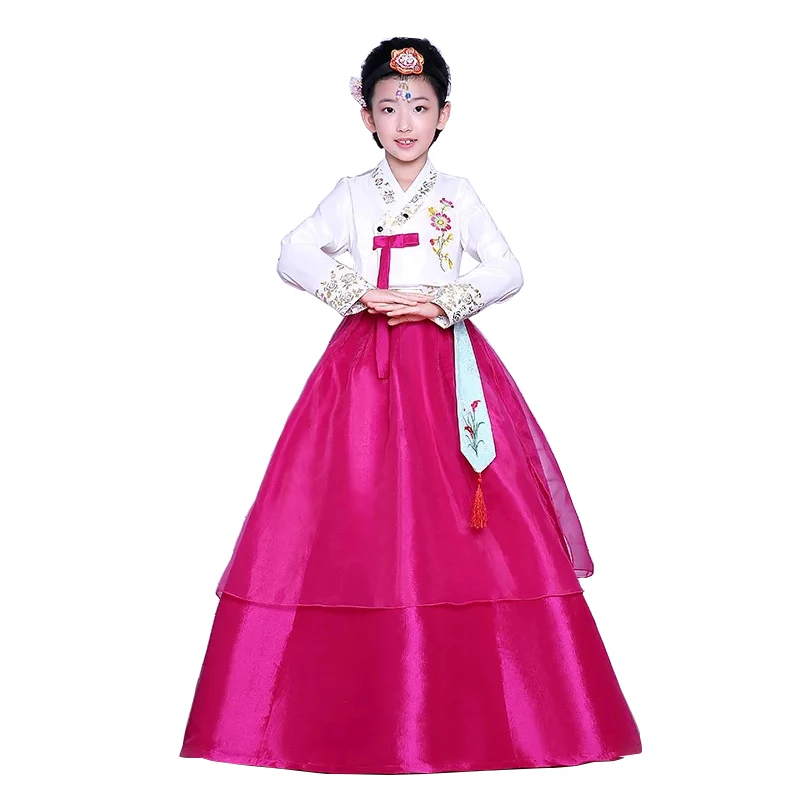 High Quality Children Korean Hanbok Kids Party Hanbok Dress for Wedding Girl Korean Traditional Dress for Stage Performance 89