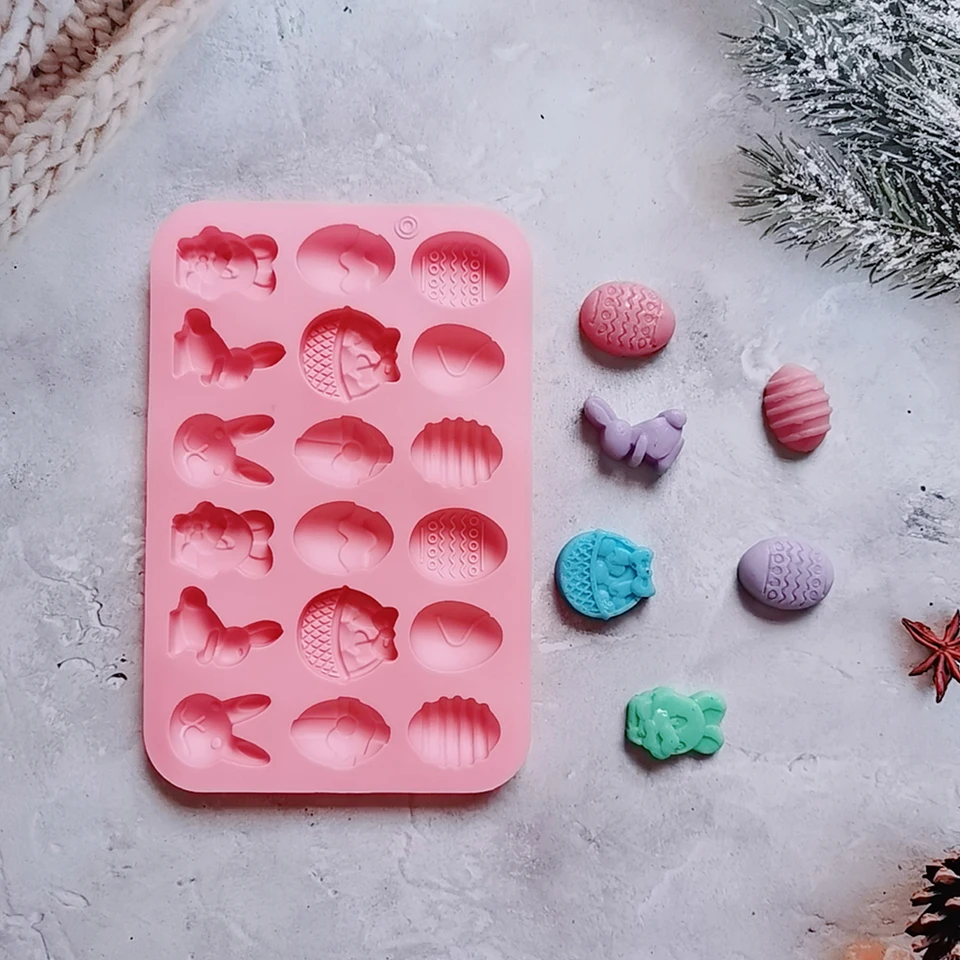 2 Stampi In Silicone Per Cioccolato Pasquale - Forme Coniglietto, Anatra, Uovo, Alimentare, Per Dolci E Ghiaccio