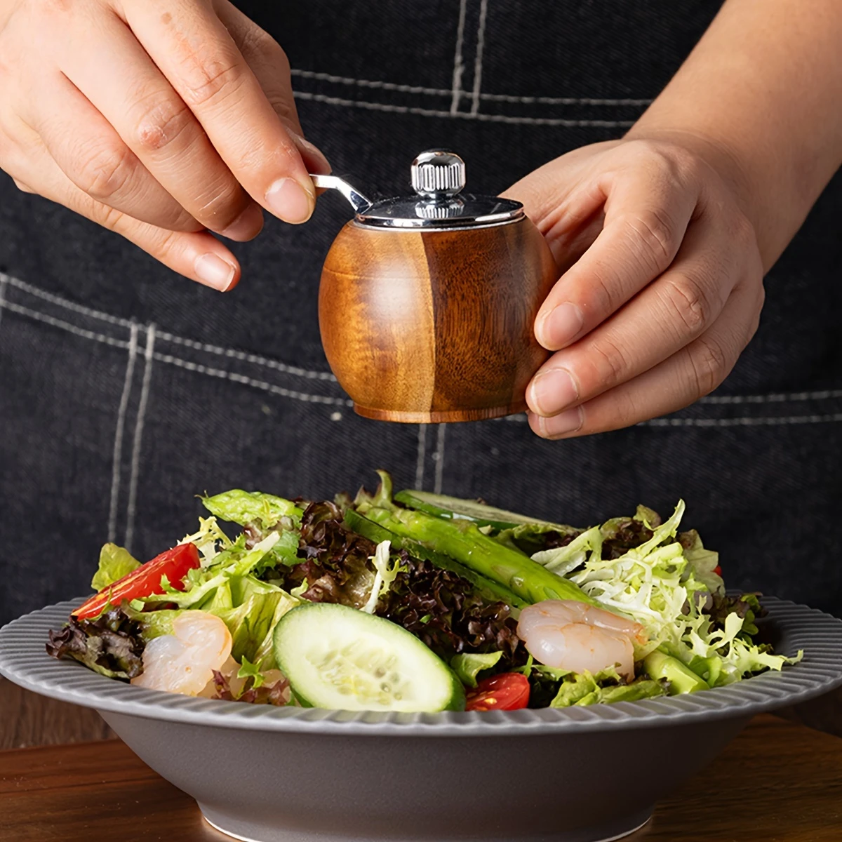 Walnut Spice Pepper Grinder Kitchen Cooking Tools Seasoning Manual Grinder Multiuse Steak Salad Sea Salt BBQ Spice Grinding Tool