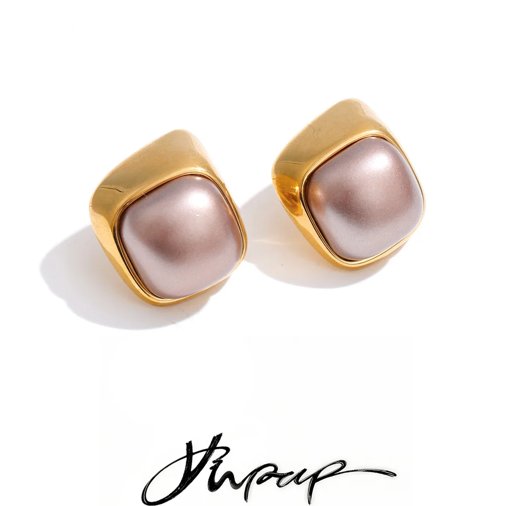 Yhpup Square Stud Earrings Women