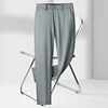 Draping Ice Silk Summer Thin Casual Pants Men's Straight High-End Slim Elastic Breathable Soft Business Trousers 5