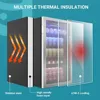 Beverage Refrigerator and Cooler, 126 Can Mini Fridge with Glass Door, Small Refrigerator with Adjustable Shelves 4