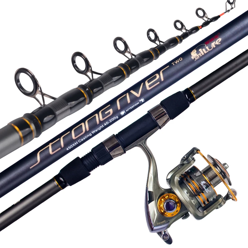 Super Harte Verbesserte Angeln Sets Ultra-licht Carbon Angelrute mit Reel Stream Pesca Karpfen Seapole Werfen Power Hand stange