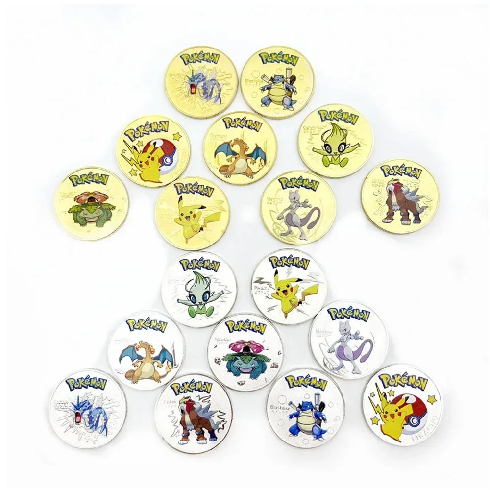 Pokemon Gold Coins Pikachu Anime Commemorative Coin Charizard, pokemon toys