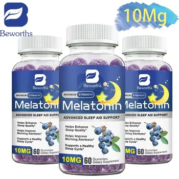 B BEWORTHS Blueberry Melatonin 10mg Gummies Sleeping Creative for Sleep Sleeping Pills Melatonin for Sleep Relaxing For Adult 6