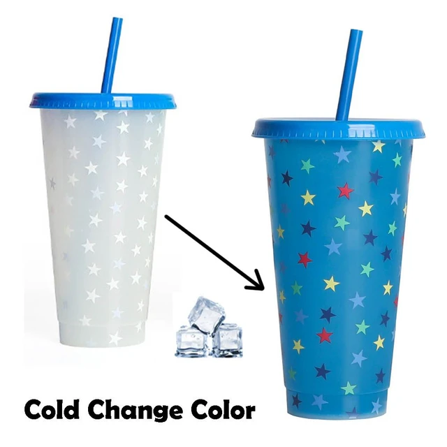 With Cups And Lids Straw Straws Water Bottle Tumbler Color Changing Tumblers  Lid Cup For Halloween Plastic Reusable Kids Proof - AliExpress