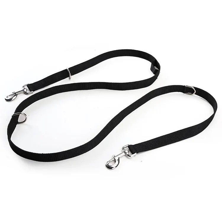 Dog Leash Harnesses Leads for Dogs Walking Slung Shoulder Hands Free Leashes Running Dog Chain Multifunctional Double-head Leash 