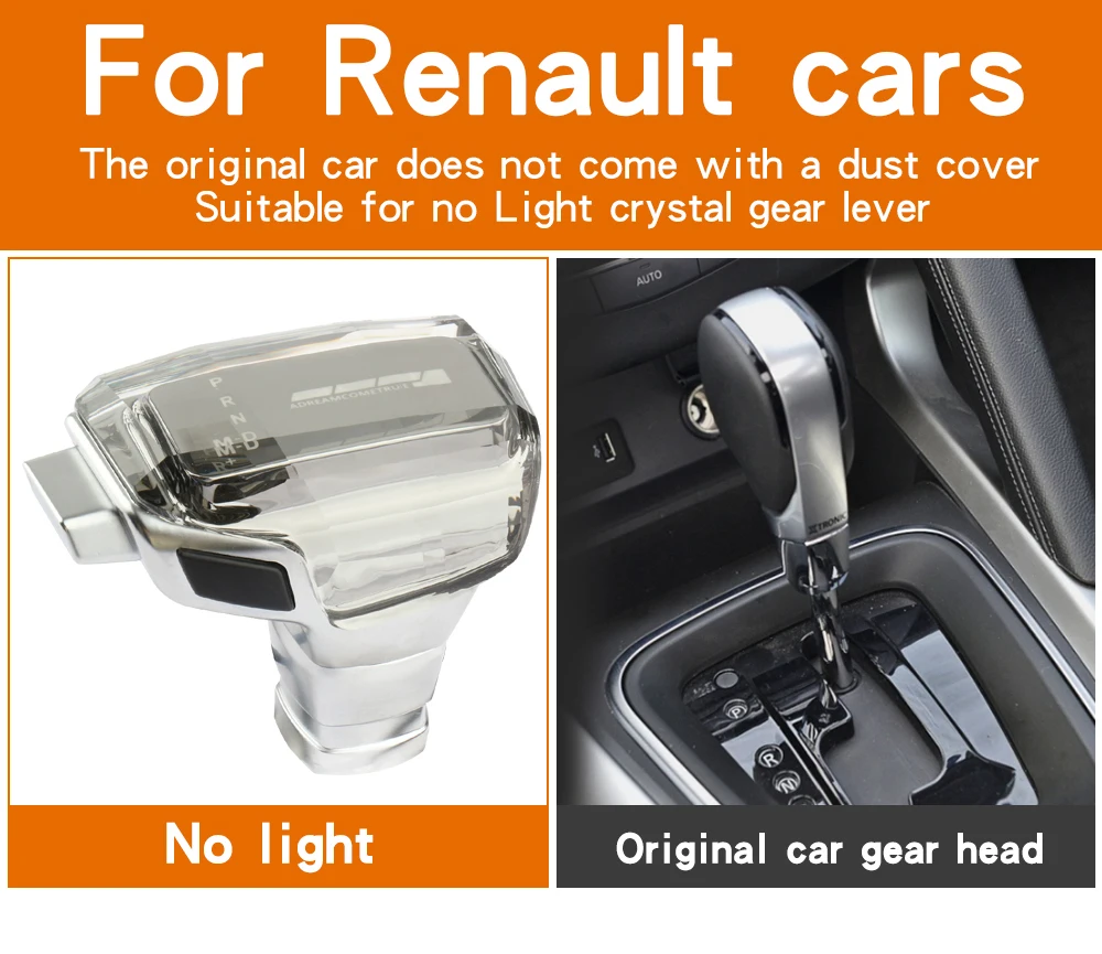 Automatic Gear Shift Knob Handball Lever Shifter LED Crystal For Renault Koleos