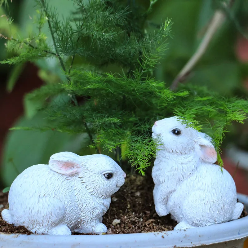 Easter Home Garden Decoration Bunny Statues 3pcs/set Rabbit Family Outdoor Patio Animal Figurines Decoration Ornaments Sculpture