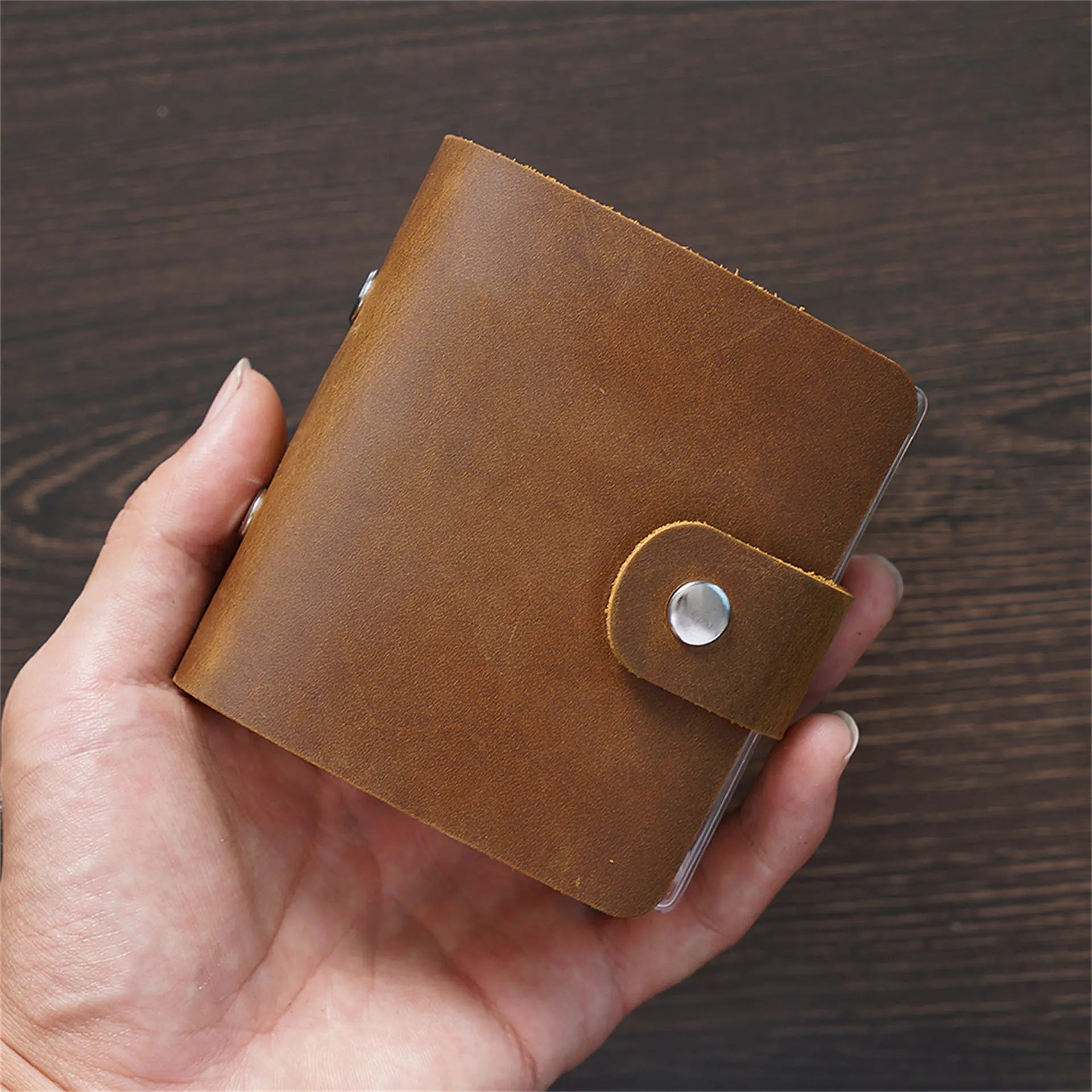Echtes Leder A9 Größe Ring Planer mit 3 Loch Binder Crazy Horse Leder Mini Notebook Retro Tragbare Notizblock Tagebuch Großhandel