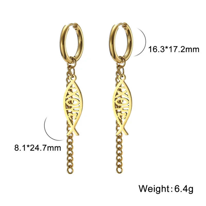 Punk Edelstahl Celtics Knoten Creolen trend ige Monds tern Ketten Tropfen Ohrring Wikinger Amulett Vintage Ohrschmuck Großhandel – Detail 39