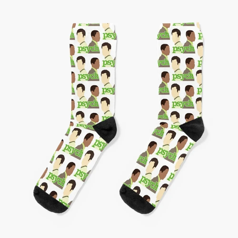 Psych Logo With Shawn And Gus Socks hip hop with print custom sports Girl'S Socks Men's
