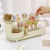 New 360° Rotating Makeup Brush Holder Cosmet Storag Box Luxury Makeup Organiser Lipsticks Make Up Container Vanity Organizer Bo 2