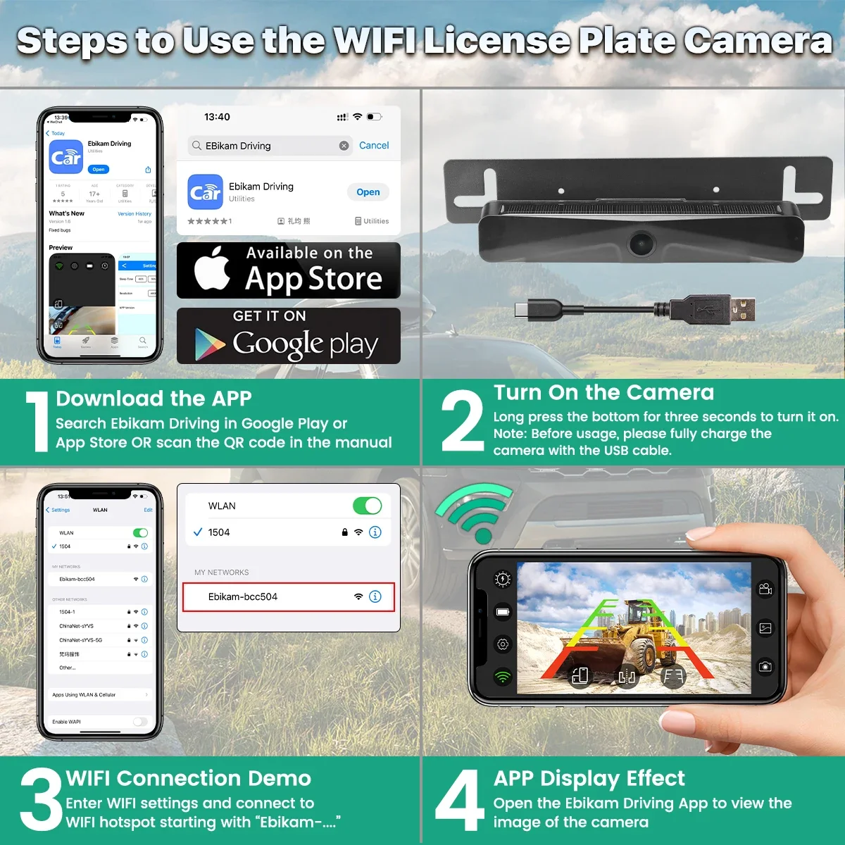 Connecting camera via mobile app