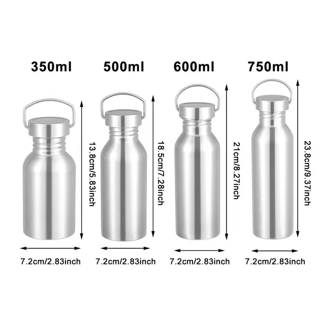 Stainless Steel Sports Fitness Bottle Bicycle Water Bottle Single Walled Insulated Metal Flask 3