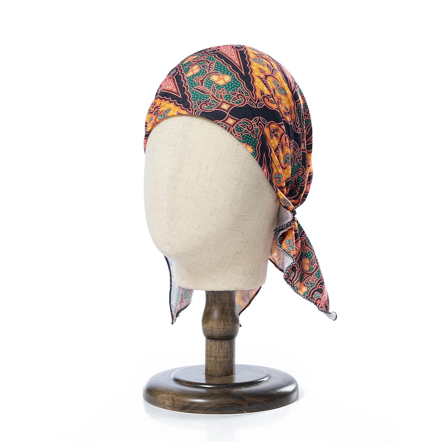 2024 Frauen neue elastische Schal Turban Cap Print Rüschen Krebs Chemo Hut Mütze Kopf wickel Kopf bedeckung Dame Hüte Haarschmuck – Detail 9