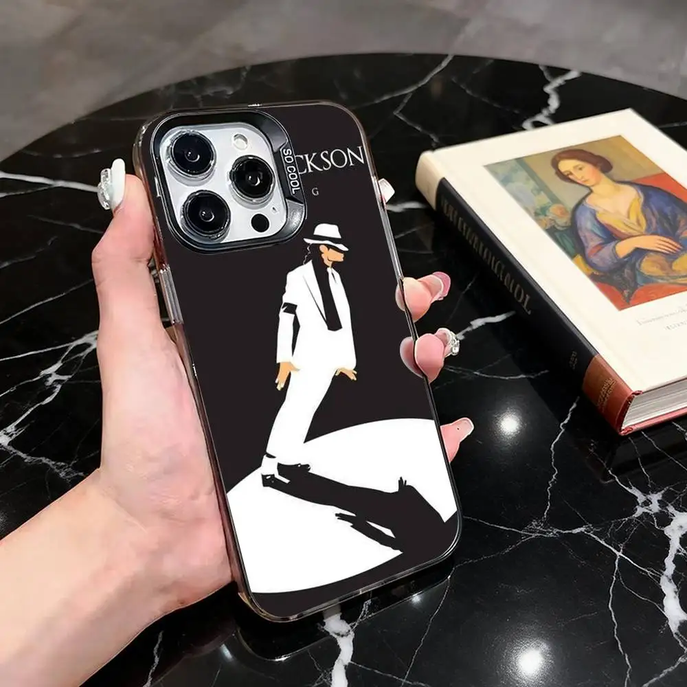 Silver Plated Michael Jackson Themed Phone Case with Colorful Design